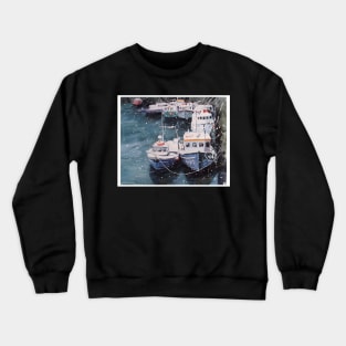 Snow at Pittenweem Harbour Crewneck Sweatshirt